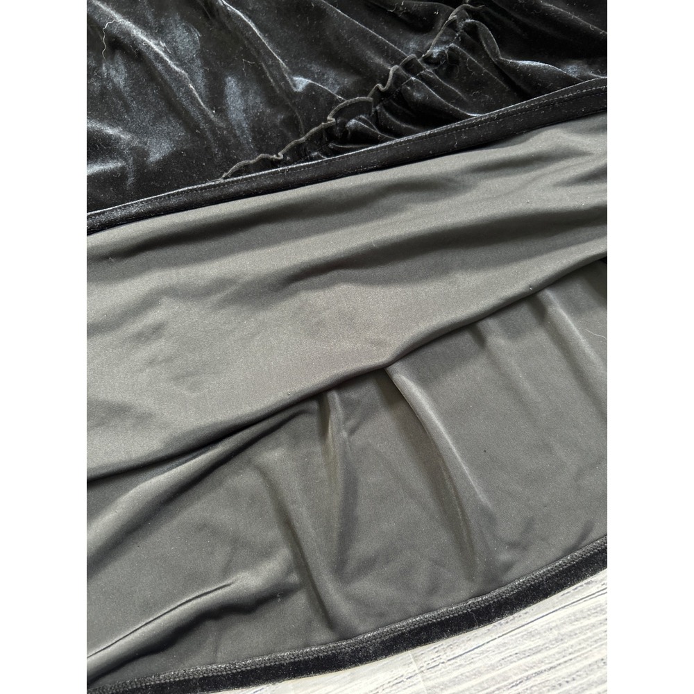Notations Woman Black Velvet Tiered Midi Skirt Plus Size 1X Elastic Waist - Picture 4 of 5